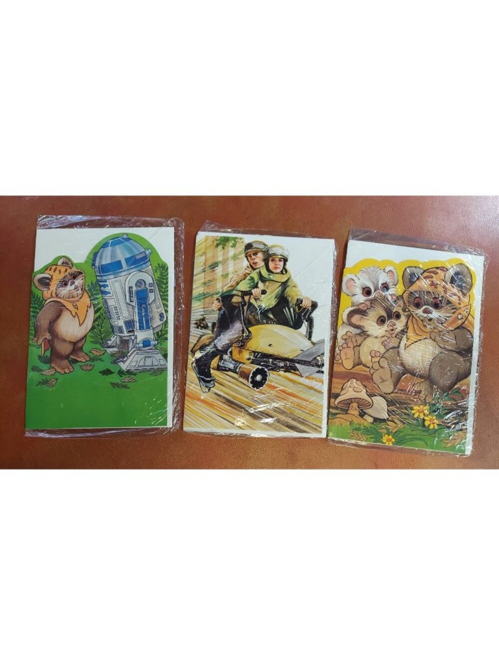 Vintage Star Wars Birthday Cards Set Of 3 Featuring Ewoks & R2-D2 Sealed Unused